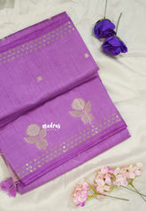 Magenta Lavender - Raaga - Lightweight Semi tussar saree with zari bloom border with buttas - Perfect for Festive Moments