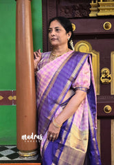 Lilac Lavender - Kanimozhi - Soft Silk Vintage Big Checks with Rettapet Border - Best for Festive Wear