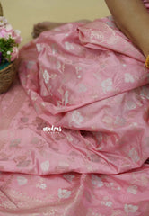 Blush Rose - Pushpavalli - Rich Banarasi Silk with Full Floral Weaving Body