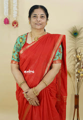 Roja Raagam – Red Mangalgiri Saree with Double Blouse Combo