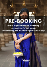 (PRE-BOOKING) MS Blue - Hamsavalli – Soft Silk Elegance saree with temple weaving rich pallu