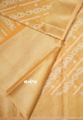 Pastel Yellowish Orange - Ramyam - Soft Jute Banarasi Weaving with Grand Pallu and Blouse - Perfect for Reception Functions