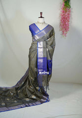 Olive Tone Shade - Ramyam - Soft Jute Banarasi Silk with Contrast Pallu and Blouse - Perfect for Pooja Functions