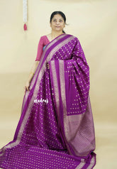 Magenta Purple - Raaga - Premium Raw Mango silk saree with Rettabeta Border and Buttas
