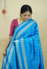 Blue Muse - Raaga - Premium Raw Mango silk saree with Rettabeta Border and Buttas