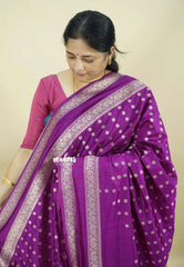 Magenta Purple - Raaga - Premium Raw Mango silk saree with Rettabeta Border and Buttas
