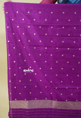 Magenta Purple - Raaga - Premium Raw Mango silk saree with Rettabeta Border and Buttas
