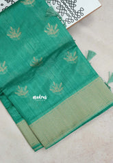 Seafoam Green - Raaga - Raw Mango Tussar Silk with Trendy buttas and Getti Border with piping