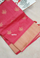 Peach Pink - Raaga - Raw Mango Tussar Silk with Trendy buttas and Getti Border with piping