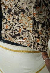 Dark Chocolate Brown(Nearest Black) - Stretchable Fabric = Stress-Free Fit ✨ Lycra Cotton Readymade Kalamkari printed Blouse – Perfect Fit Comfort