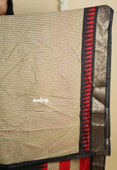 Black - Rich malai silk Full body self design prints with multi border