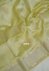 Soft Lime Green - Roopa - Premium Chappa semi Tussar with Madhupani Prints - Perfect for Small Functions