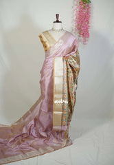 Soft Onion Pink - Roopa - Premium Chappa semi Tussar with Madhupani Prints - Perfect for Small Functions