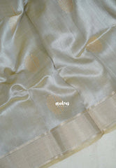 Soft Dove Grey - Roopa - Premium Chappa semi Tussar with Madhupani Prints - Perfect for Small Functions