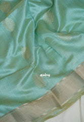Soft sea green - Roopa - Premium Chappa semi Tussar with Madhupani Prints - Perfect for Small Functions