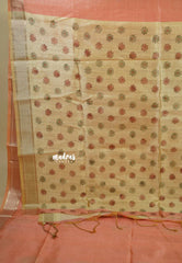 Peach - Roopa - Semi tussar with kalamkari pallu