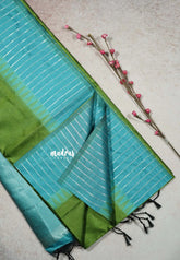 Olive Green - Roopa - Premium Chappa semi Tussar with temple border - Best for Elegant Style