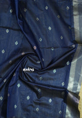 Sunset Flame orange - Roopa - Premium Chappa semi Tussar with temple border - Best for Elegant Style