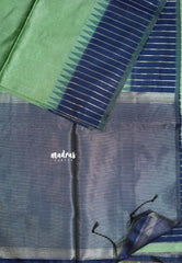 Dark Pista Green - Roopa - Premium Chappa semi Tussar with temple border - Best for Elegant Style