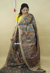 Honey Brown - Roopa - Premium Tussar Silk with Kalamkari Depiction