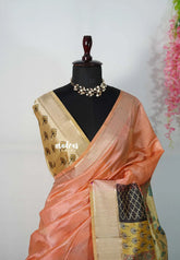 Peach Glow - Roopa - Semi tussar with Indian Art pallu - Perfect for Small Functions