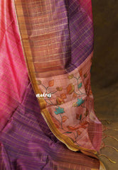 Classic Ombre pop color - Roopa - Premium Chappa Tussar Silk Saree with Gradient Pattern - Perfect for Festive Wear