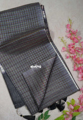Lavender Grey - Roopa - Premium Chappa semi Tussar Silk with Checks Weaving - Perfect for Office Wear