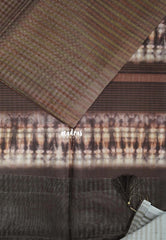 Muted Brown - Roopa - Premium Chappa semi Tussar Silk with Checks Weaving - Perfect for Office Wear