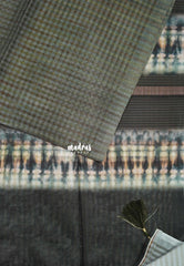 Mauve Olive Green - Roopa - Premium Chappa semi Tussar Silk with Checks Weaving - Perfect for Office Wear
