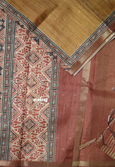 Magic Mustard - Rukmani - Premium Tussar Silk with Zari Buttas Rich pallu and blouse - Perfect for tea party