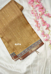 Magic Mustard - Rukmani - Premium Tussar Silk with Zari Buttas Rich pallu and blouse - Perfect for tea party