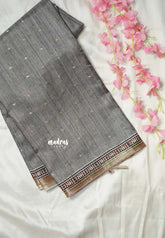 Moon Grey - Rukmani - Premium Tussar Silk with Zari Buttas Rich pallu and blouse - Perfect for tea party
