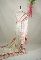Ivory Cream - Roopa - Semi Tussar with Multiline Printed Border - Best for Office Wear | Get together | Casual Wear
