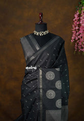 Black Pearl - Yamini Paper Silk Saree with Rich Big Border - Perfect for Office Wear