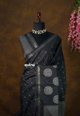 Black Pearl - Yamini Paper Silk Saree with Rich Big Border - Perfect for Office Wear