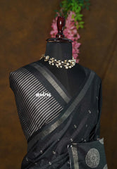 Black Pearl - Yamini Paper Silk Saree with Rich Big Border - Perfect for Office Wear