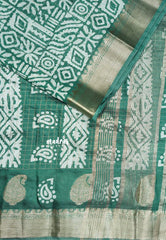 Lush Green Charm - Rudra - Traditional Munga silk with checks weaving