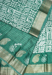 Lush Green Charm - Rudra - Traditional Munga silk with checks weaving