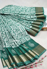 Lush Green Charm - Rudra - Traditional Munga silk with checks weaving
