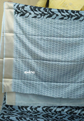 Greyish Blue - Avantika - Semi Mysore silk with tissue border - Best for office wear