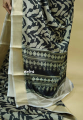 Pastel Olive Green - Avantika - Semi Mysore silk with tissue border - Best for office wear