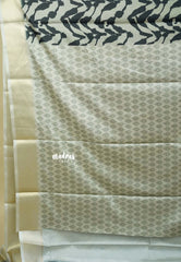 Pastel Olive Green - Avantika - Semi Mysore silk with tissue border - Best for office wear