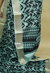 Light Seafoam Green - Avantika - Semi Mysore silk with tissue border - Best for office wear