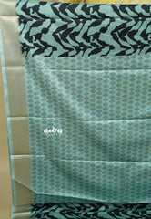 Light Seafoam Green - Avantika - Semi Mysore silk with tissue border - Best for office wear