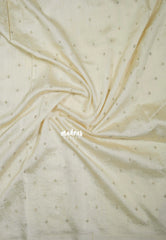 Creamy Ivory - Shalini - Premium Super Net Saree with Floral Embroidery Border - Best for Office Wear / Hightea party