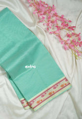 Seafoam Green - Shalini Plain Kota Silk Saree with Thread Weaving Border - Perfect for Office Wear