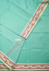 Seafoam Green - Shalini Plain Kota Silk Saree with Thread Weaving Border - Perfect for Office Wear