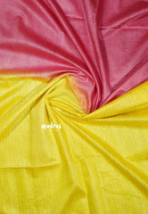 Reddish Pink with Yellow - Shalini Premium kota silk half and half color