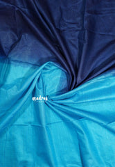 Navy blue with Blue - Shalini Premium kota silk half and half color