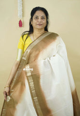 Creamy Cloud - Shalini Premium Kota silk gradient with small border